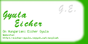 gyula eicher business card